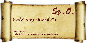 Szávay Oszkár névjegykártya